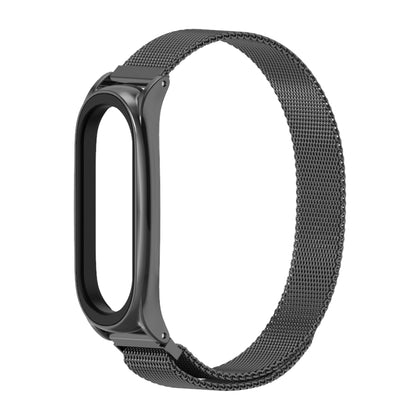 Black magnetic stainless steel watch band with mesh link strap