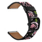 22mm printed leather watch strap with pink leopard pattern and black buckle