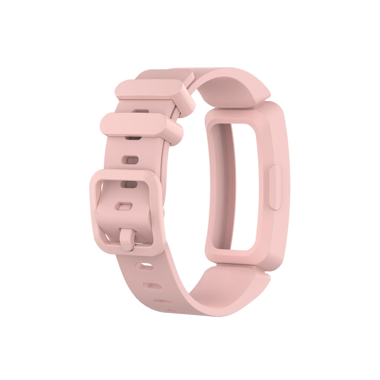 Silicone smartwatch wrist strap watchband, light pink with matching buckle detail