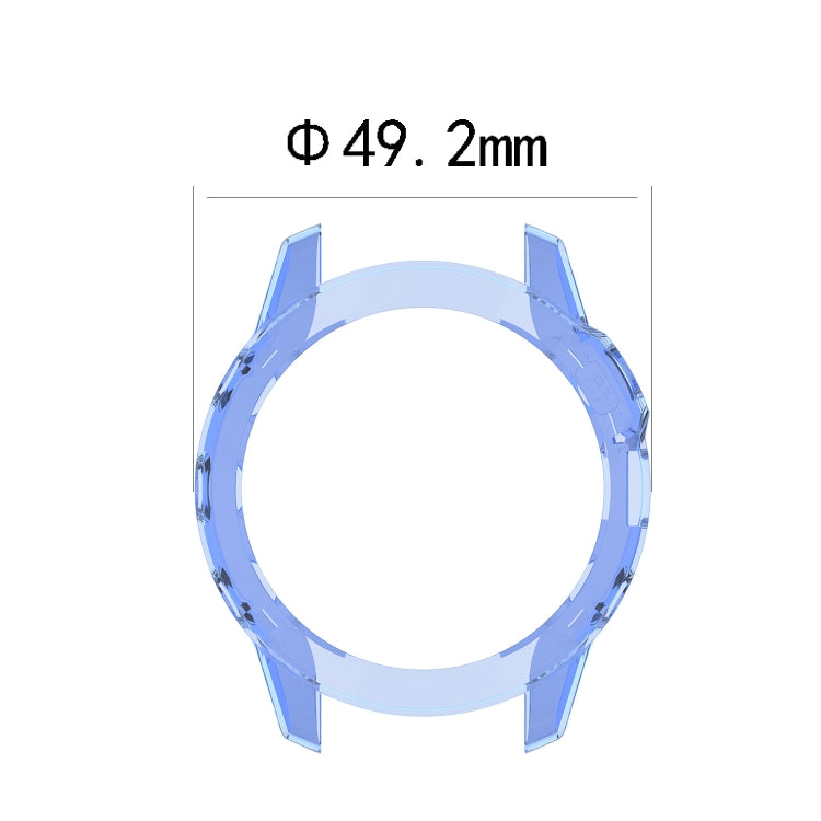 Transparent blue half-coverage TPU case with 49.2mm fit