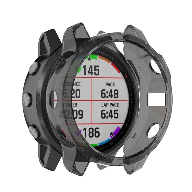 Half-coverage TPU smartwatch protective case, transparent dark (black) finish