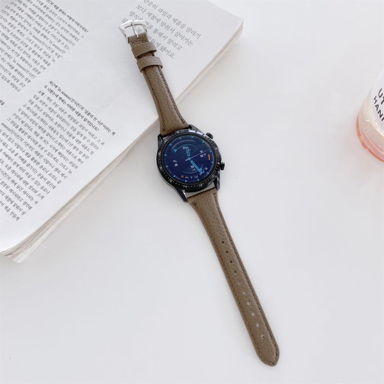 Small Waist Lychee Texture Leather Replacement Strap Watchband, 20mm, 22mm