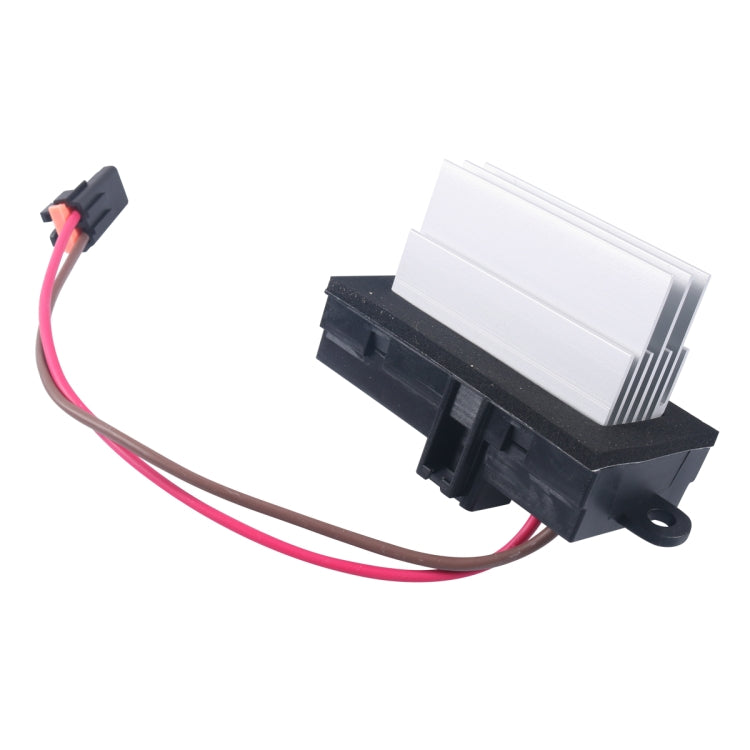 Car blower motor resistor/control module with pink/black wires and heat sink fins