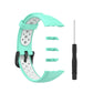 Silicone replacement watch strap, mint green with white breathable perforations and buckle