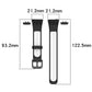Silicone watch strap size diagram: 21.2mm width, 93.2mm and 122.5mm lengths