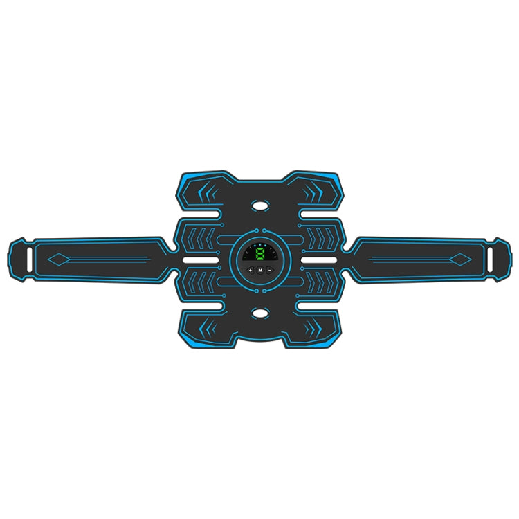 Abdominal muscle training sticker with blue circuit pattern and round LED controller
