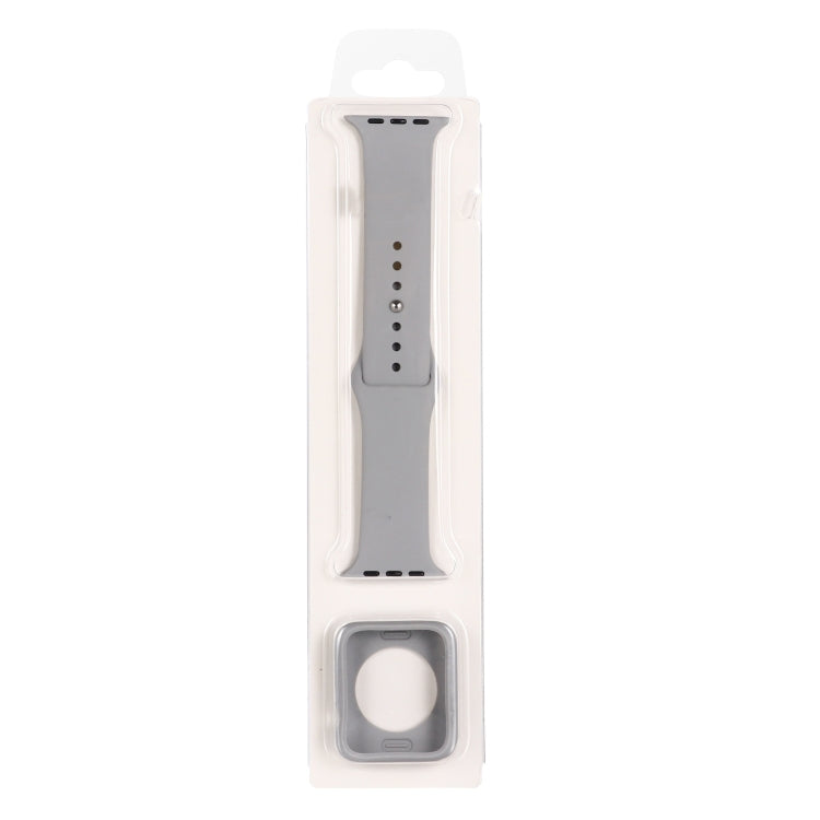 Light gray silicone watchband with protective case set