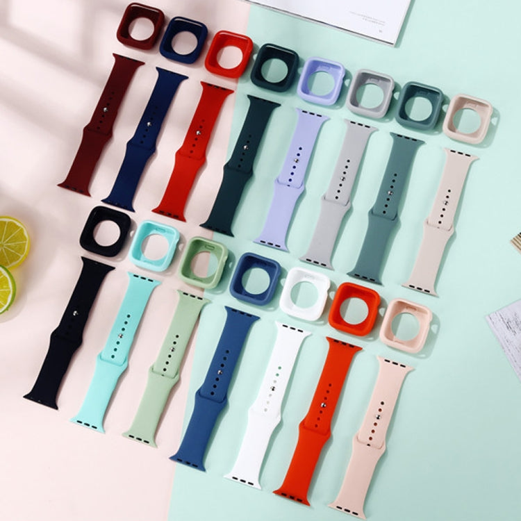 Assorted silicone replacement watchbands with matching protective cases in multiple colors