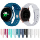 Assorted silicone smartwatch straps in blue and white; set of multiple colors