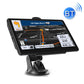 7-inch car GPS navigator with Bluetooth icon, shown on dashboard stand