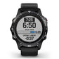 Black bezel ring accessory on smartwatch face with digital time display
