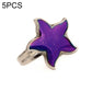 Adjustable open ring with purple star-shaped gem and silver-tone open band