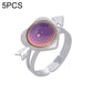 Adjustable open ring with oval purple color-change gem and star detail
