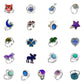 Set of adjustable open rings with colorful animal and star gem charms