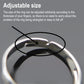 Adjustable open ring with dark blue heart-shaped gem on silver-toned band