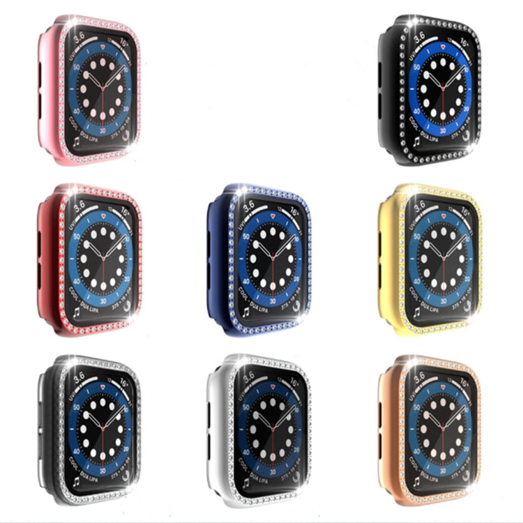 Set of rhinestone tempered-glass Apple Watch cases in multiple colors