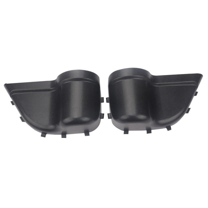 Pair of black car door cup holders with storage pockets and mounting clips