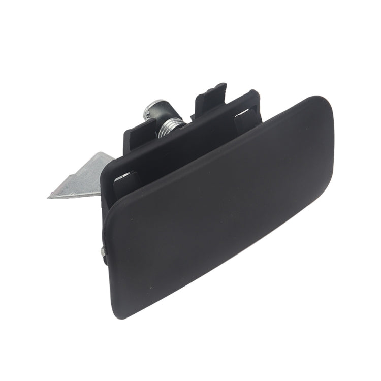Car left sliding door handle, black rectangular pull with visible mounting bracket