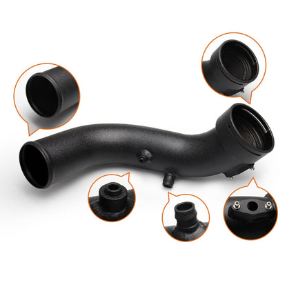 Black rubber intake pipe kit with curved hose and fittings, includes coupler pieces