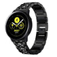 Black diamond steel three-bead watchband strap with clasp and stud details