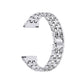 Silver double-row diamond-look steel watch strap with engraved end pieces