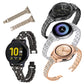 Assorted diamond-look steel watch straps in black, silver, and rose gold with links