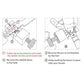 Watch strap replacement instruction diagram with numbered steps and pin tool