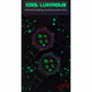 Luminous LED sports chronograph watch with green-lit dial, black silicone strap.