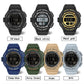 Digital LED sport alarm wristwatches shown in multiple colors with luminous displays.