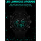 All-black dual digital sports watch with green luminous time display and dual dials