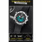 Men's dual digital shockproof watch, black strap, silver bezel, luminous display