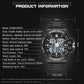 Black dual-display sports wristwatch front view with rugged bezel