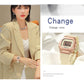Rose-gold digital square-dial watch on wrist with black silicone strap