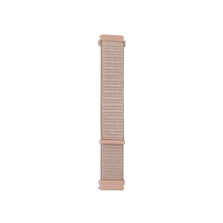 Nylon woven watchband strap in light beige with matching end tabs