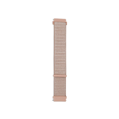 Nylon woven watchband strap in light beige with matching end tabs