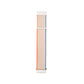 Nylon loop watchband strap, light cream mesh with orange stripe and white end links