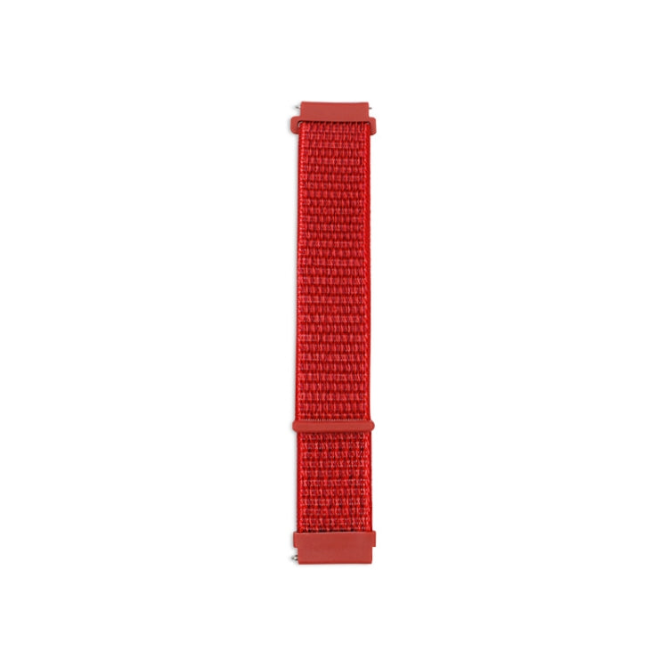 Nylon woven watchband strap in bright red with matching end tabs