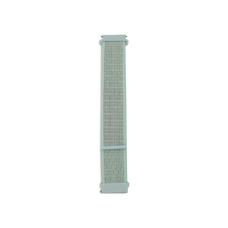 Nylon woven watchband strap in pale gray-blue with matching end tabs