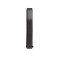 Nylon loop replacement watchband strap, two-tone dark gray and charcoal fabric with connectors.