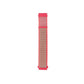 Nylon loop watch strap with red outer band, pink mesh center, red ends