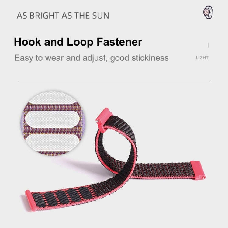 Nylon loop watchband with hook-and-loop fastener and rectangular end tabs