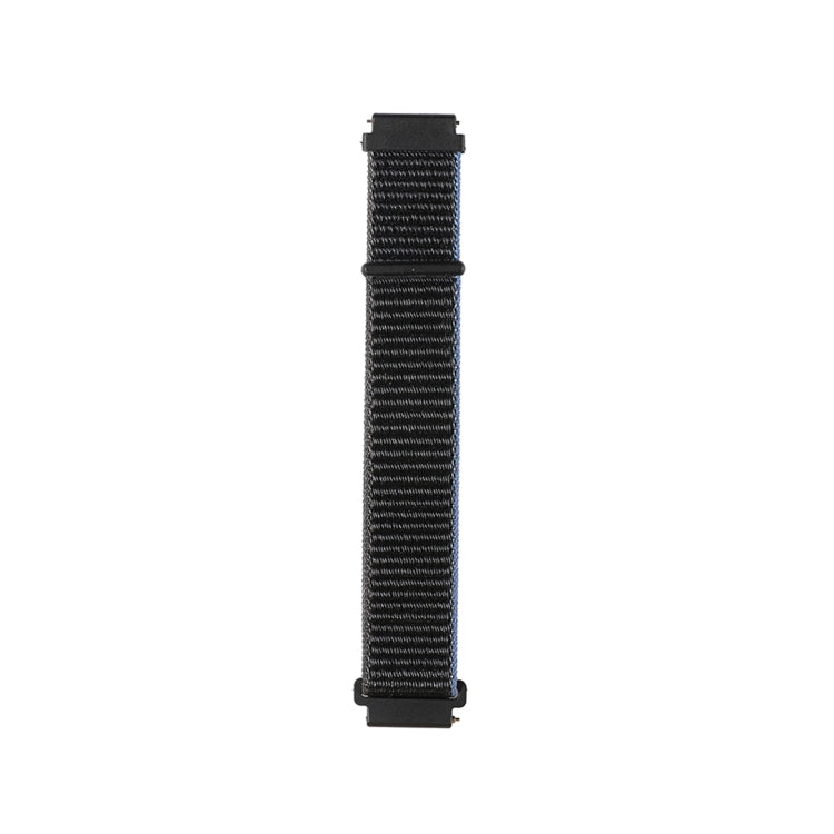 Nylon loop watch strap in black with dark end clips