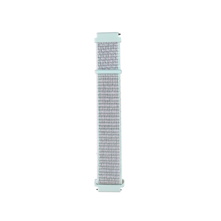 Nylon loop watch strap in pale blue with light end clips
