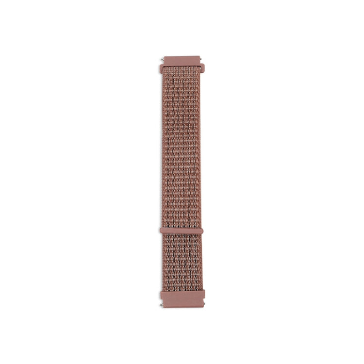 Nylon loop replacement watchband strap, brownish mauve with two end buckles