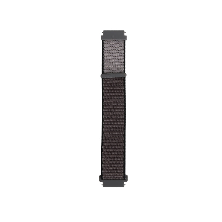 Nylon loop replacement watchband strap, two-tone dark gray with two end buckles