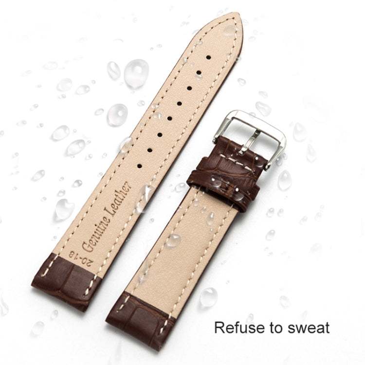 Two-layer Cowhide Leather Bamboo Joint Texture Replacement Strap Watchband, 10mm, 12mm, 14mm, 16mm, 18mm, 20mm, 22mm, 24mm