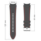 Black silicone watch strap size: 24mm wide, 122mm long, red stitched