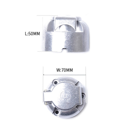 12V 7-pin round female trailer adapter connector, metal EU plug, size 50x70mm