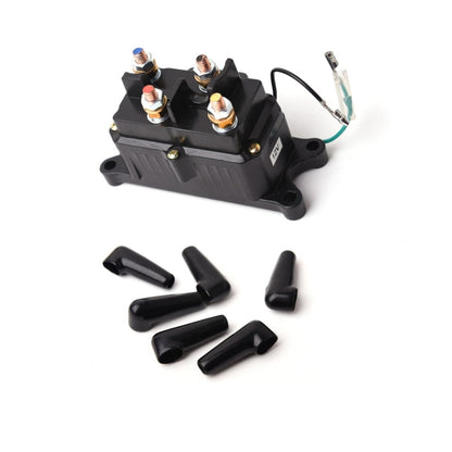 12V winch relay solenoid contactor with four power terminals and mounting base
