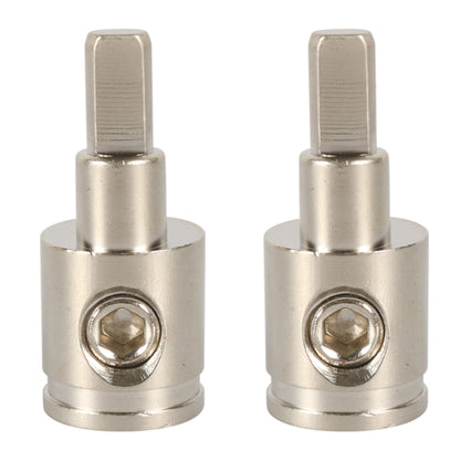 Nickel-plated brass audio terminal block pair, large gauge bolt terminals